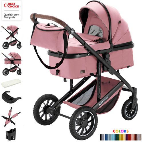 Daliya® FLEXI-PRO M 2in1 Kombikinderwagen & Buggy, Memory-Knöpfe, Großer Einkaufskorb, Leichter Reisekinderwagen, Sportwagen, Kinderwagen