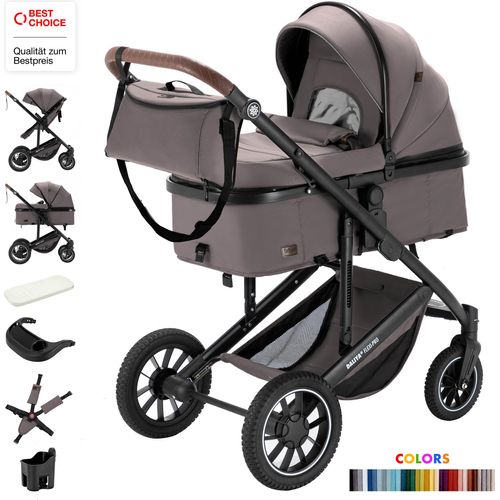 Daliya® FLEXI-PRO M 2in1 Kombikinderwagen & Buggy, Memory-Knöpfe, Großer Einkaufskorb, Leichter Reisekinderwagen, Sportwagen, Kinderwagen