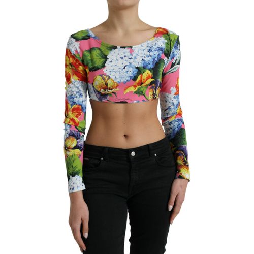 Bloemige Korte Top met Lange Mouwenstijl