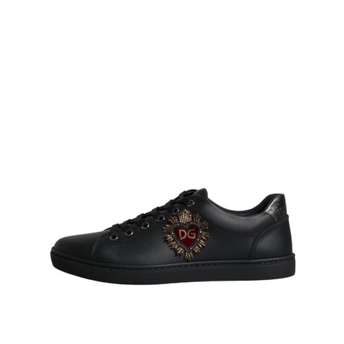 Dolce & Gabbana Schwarze London Heiliges Herz Herren Sneaker Schuhe
