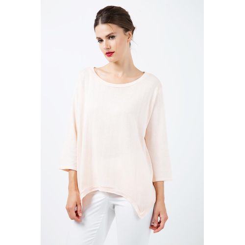 Baumwoll-Strick-Top mit ungleichmäßigem Saum