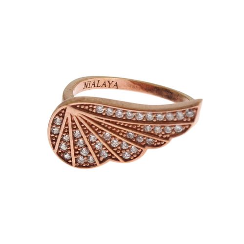 Nialaya Roze Goud 925 Zilveren Vrouwen Duidelijke CZ Ring