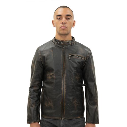 Herren Vintage Bikerjacke aus schwarzem Leder – Sarajevo
