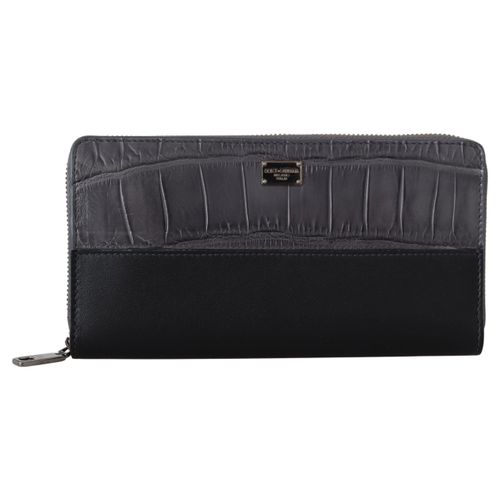 Dolce & Gabbana Black Zip autour de l'embrayage continental Portefeuille masculin
