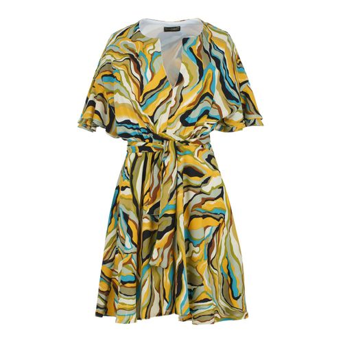 Lebhaftes Safari-Wickelkleid aus Viskose