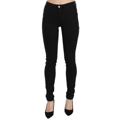 Schmal geschnittene Jeans mit seitlichen Verzierungen