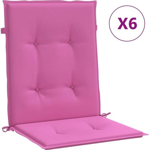 Niedriglehner-Auflagen 6 Stk. Rosa Stoff
