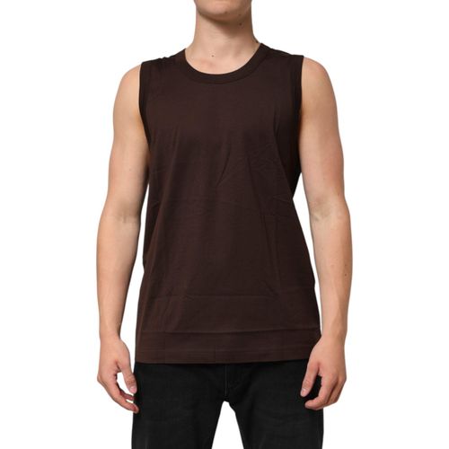 Dolce & Gabbana Braunes Baumwollfreies Unterhemd für Herren