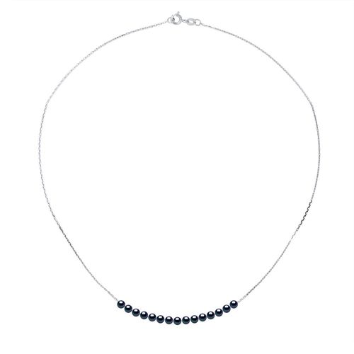 Ketting Curb 15 Pearls Black Cultuur White Gold
