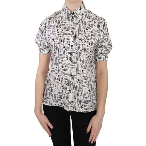 Muziekinstrument Print Zijde Shirt