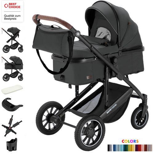 Daliya® FLEXI-PRO M 2in1 Kombikinderwagen & Buggy, Memory-Knöpfe, Großer Einkaufskorb, Leichter Reisekinderwagen, Sportwagen, Kinderwagen