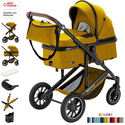 Daliya® FLEXI-PRO M 2in1 Kombikinderwagen & Buggy, Memory-Knöpfe, Großer Einkaufskorb, Leichter Reisekinderwagen, Sportwagen, Kinderwagen