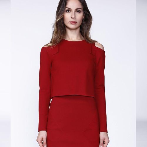 Offs-schouders crop top in jersey