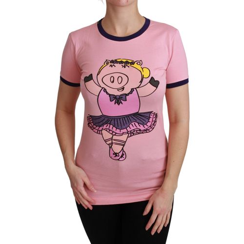Dolce & Gabbana Roze JAAR VAN DE VARKEN Top Katoenen T-shirt