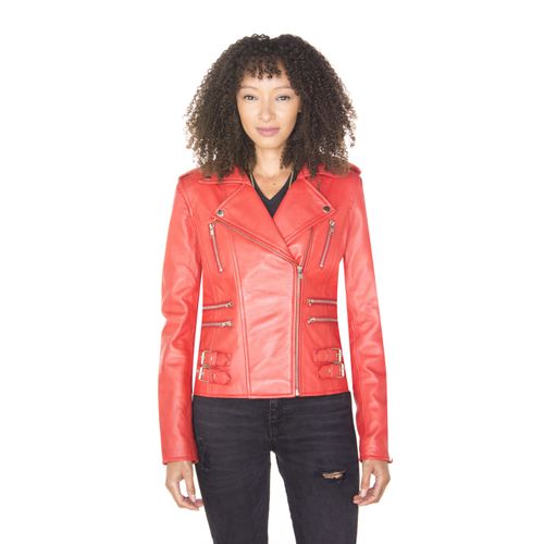 Dames leren vintage Brando Bikerjack-Orlando