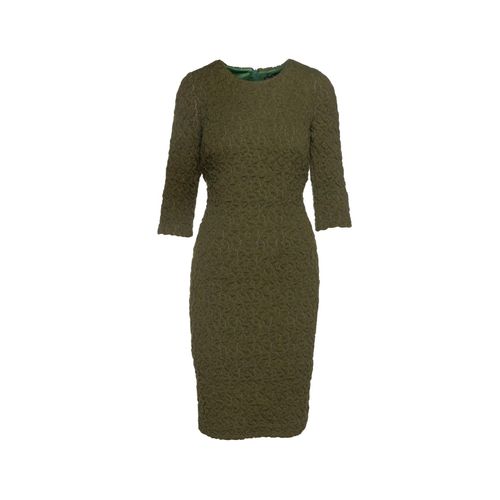 Kaki jacquard jurk van Conquista Fashion