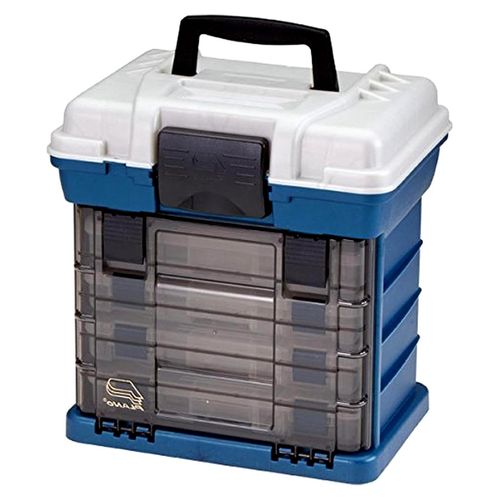 4-By Rack System 3650 Tackle Box, Premium Tackle Storage, Blau Metallic/Silber