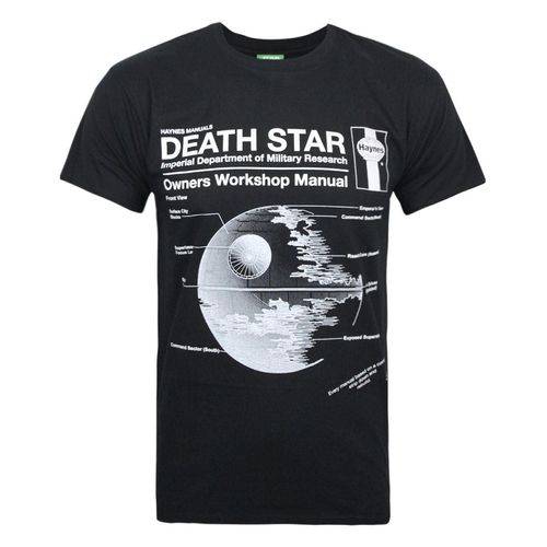 Star Wars Officieel Heren Haynes Handleiding Death Star T-Shirt (Zwart)