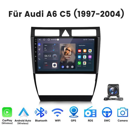 Junsun 9" Android 15 2+64G Autoradio Für Audi A6 C5 (1997-2004) GPS Navi WIFI BT DAB+ SWC USB Kamera