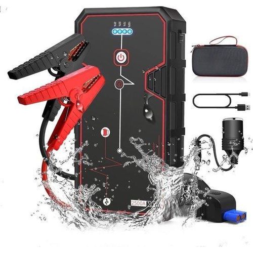Autostarter für Fahrzeuge - Auch für Diesel - 2500A - 12V - USB Ladeanschluss - 3 LED Modus - Autostarter - Starthilfe - Autostarter für Diesel