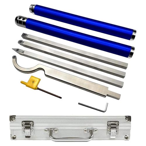 Hartmetall-Bürgersteig aus Holz, Werkzeugsteig, Wippe aus Hartmetall, Drehbank mit 8 Teilen, raue Drehmaschine und Hohlwerkzeuge, Aluminiumlegierungsgriffzubehör