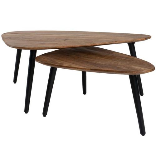 Home67 Salontafel jamal mangohout set van 2