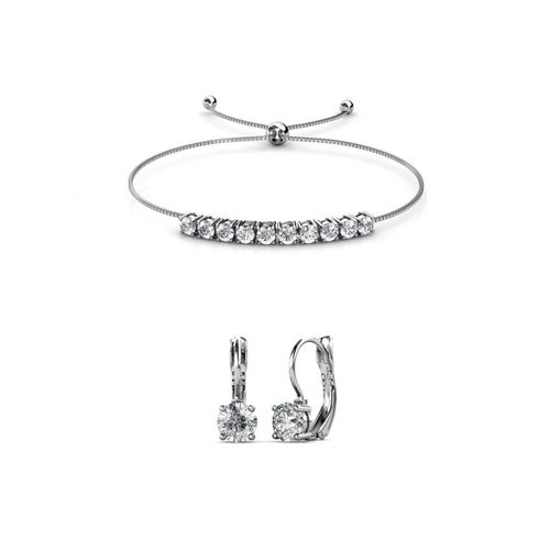 Rundes Kristall Mia Set - Silber und Kristall