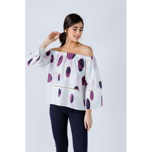 Schulterfreies Print-Top