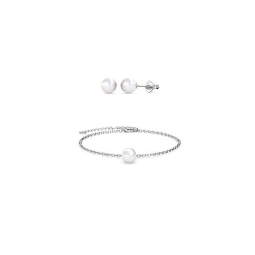 Vollmond Kristall Perlen Set - Silber und Kristall