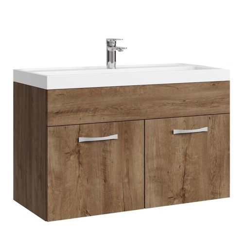 Badplaats Badkamermeubel set paso 01 80 x 40 cm bruin badmeubel met