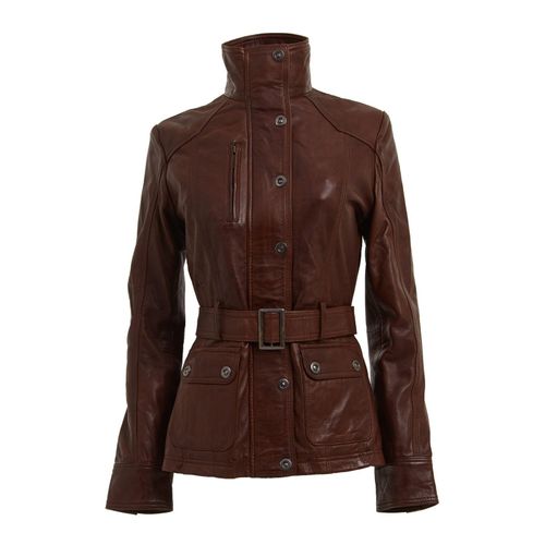 Dames leren militair geïnspireerde bikerjack-Middleton
