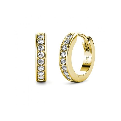 Kreisring-Ohrringe - Gold und Kristall