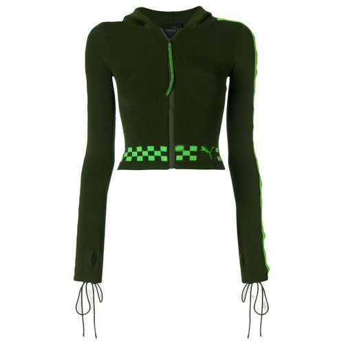 Puma x Rihanna Fenty Zip Up Green Womens Sweaters met lange mouwen 577245 02