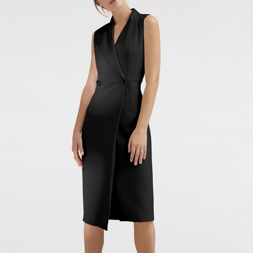 Tailor wrap effect -jurk met bovenste kraag