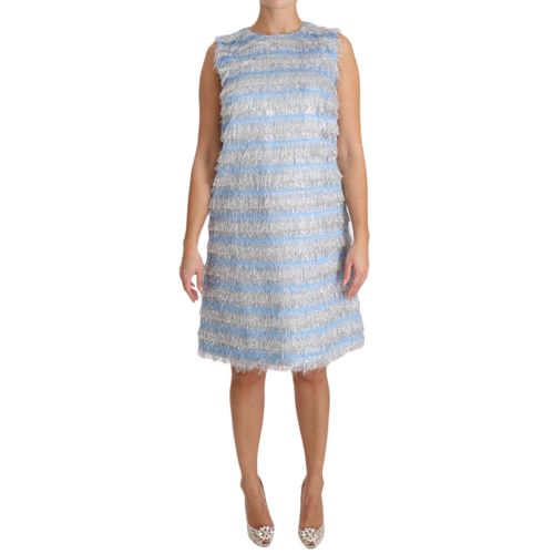 Dolce & Gabbana Women's Light Blue Silver Shift Gown Dress (robe droite)