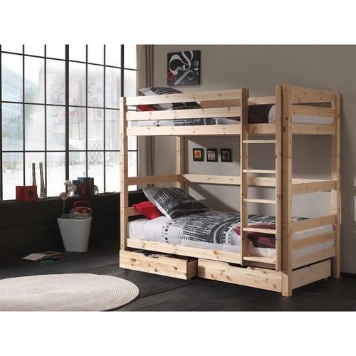 Lucevi pino stapelbed h180cm 90 x 200 cm natuur pino 2 lades natuur