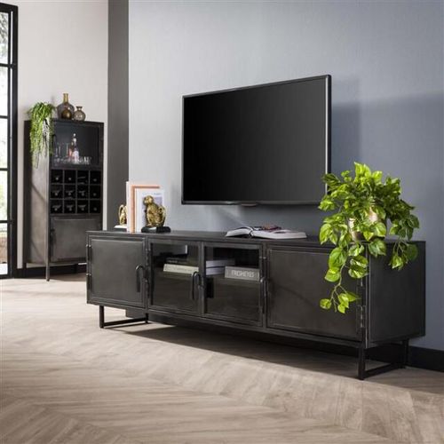 Hoyz Hoyz tv-meubel 180cm rift metal gun metal