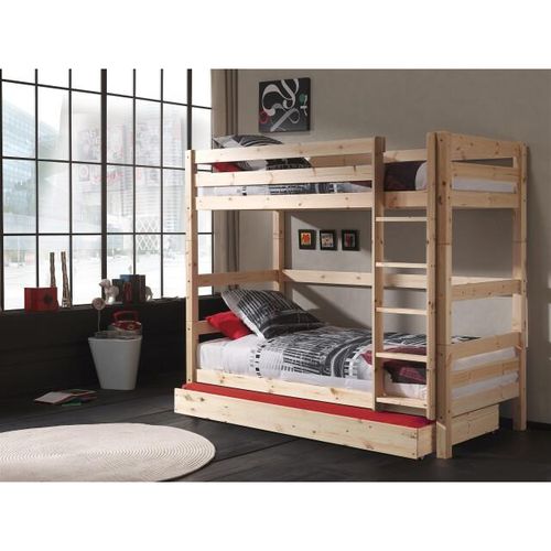 Lucevi pino stapelbed h180cm 90 x 200 cm natuur pino rolbed natuur