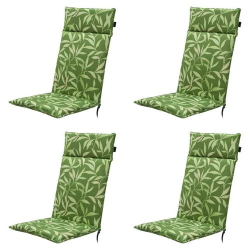 Madison tuinstoelkussen hoge rug fergus green ca. 120x50 cm set van 4