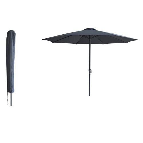 Kopu ® madrid 350 cm grote parasol rond met beschermhoes grijs