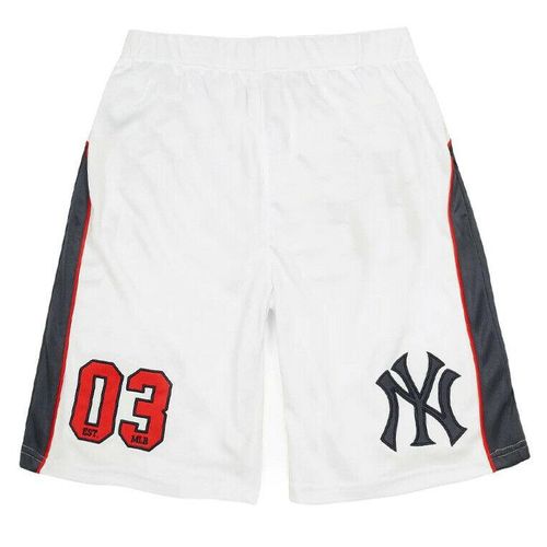 Majestätische NYY Poly Mesh Mens White Shorts