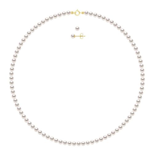 Set - Ketting Rij van Echte Cultiveerde Parel Akoya Japanse Gecertificeerde Ronde 5-6 mm