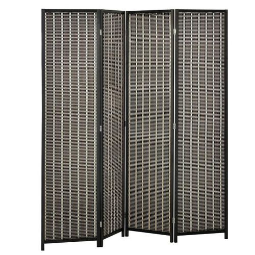 4goodz Homcom kamerverdeler, opvouwbaar, grenenhout/bamboe, 180 x 180 cm, /zwart