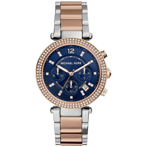 Damenuhr der Marke Michael Kors in der Farbe silber. Marke: Michael KorsModellname: MK6141Kategorie: DamenarmbanduhrMaterialien: EdelstahlFarben: Silber, Roségold, Blau
