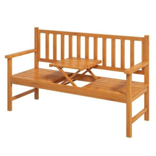 4goodz Outsunny tuinbank hout met inklapbare tafel 2 of 3 zits bank