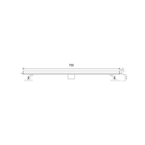 Mirlux Douchegoot 70cm standaard rooster rvs met flens