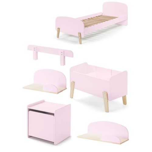Lucevi kiddy bed + nachtkastje + hangplankjes + uitvalbeveiliging +