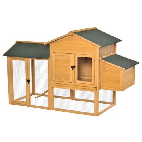 4goodz Pawhut kippenhok met uitloop en nestkast hout 168x75x103 cm