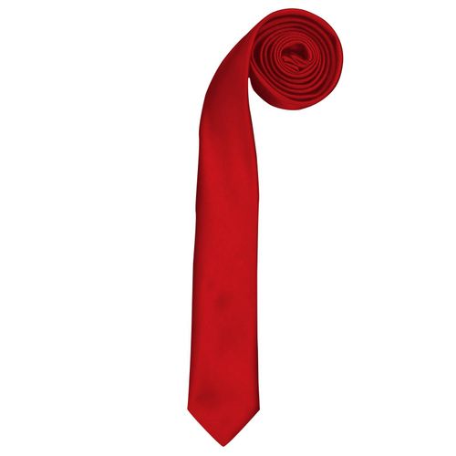 Premier Tie - Schlanke Herren-Retro-Arbeitskrawatte (rot)