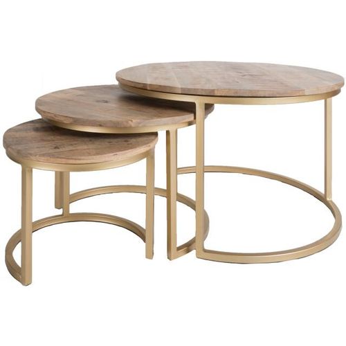 Home67 Salontafel bart goud set van 3